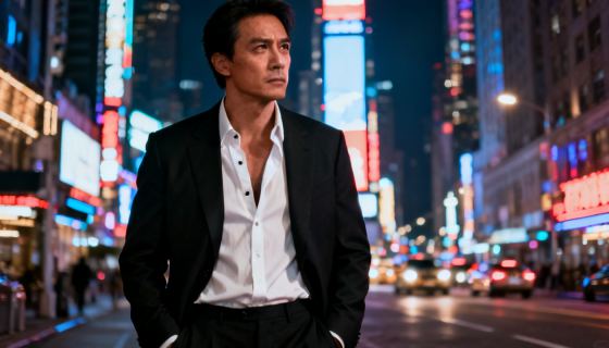 电影海报感人物写真，不同主角与不同场景，都市夜景、雨夜街头、未来城市、悬疑空间、奇幻场景，高级电影光影，强烈故事感，真实人物质感，构图大气，画面细节丰富，色彩克制但有视觉冲击，海报级完成度，时尚而高级，适合首页作品展示，无文字，无水印，无logo，每张图片单独成图，不拼图，不分屏